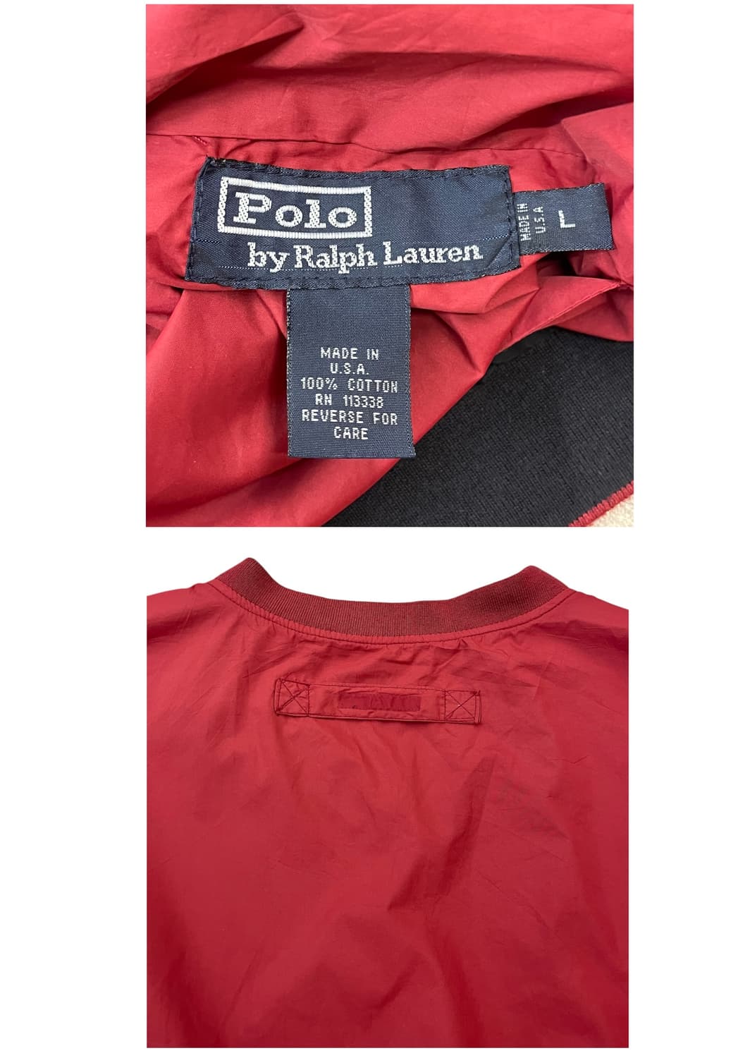 폴로 랄프로렌 USA 브이넥 리버시블 웜업 레드블랙 L  #csz1756 상품이미지5