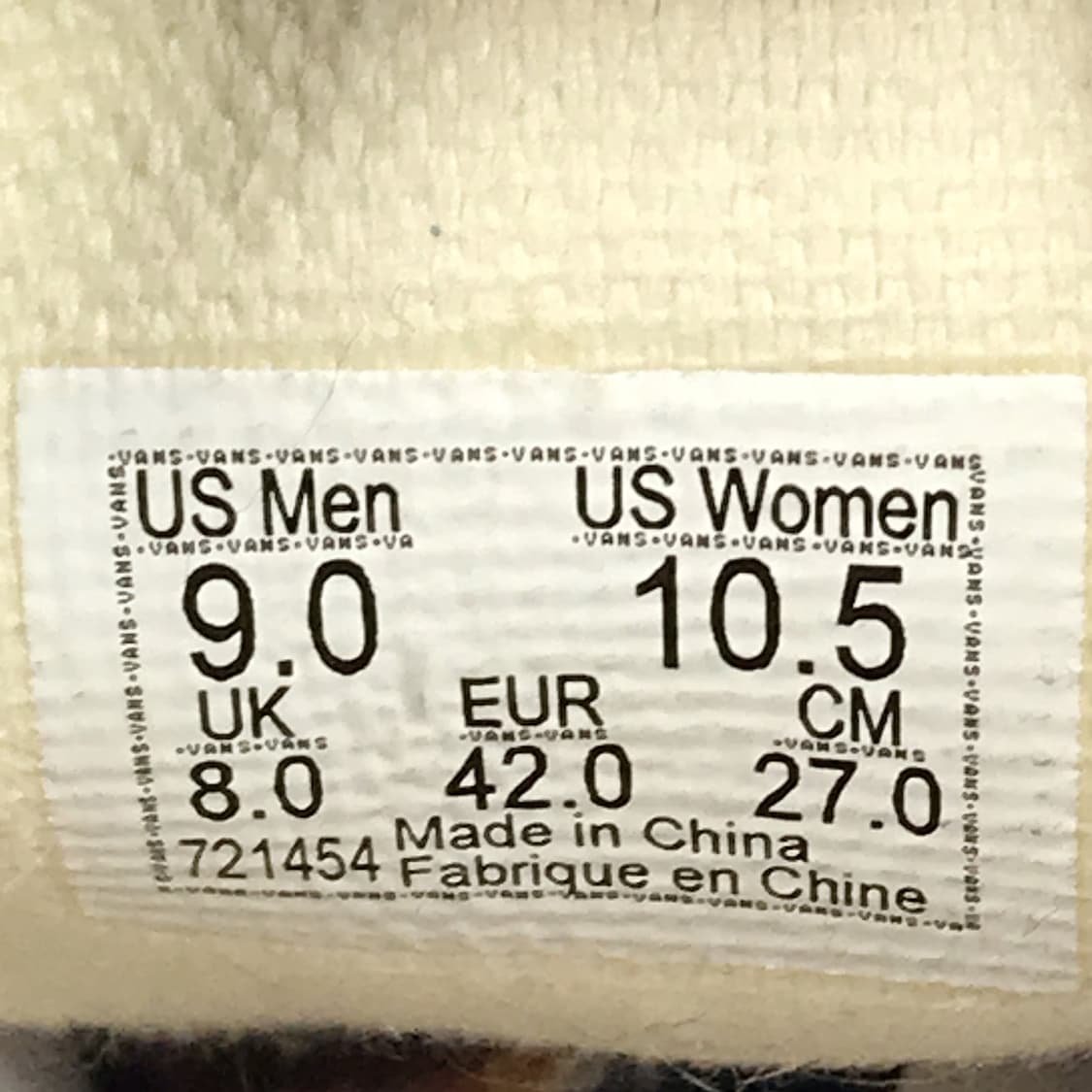 반스 어센틱 VR3 체커보드 스니커즈 신발 남성270 상품이미지9