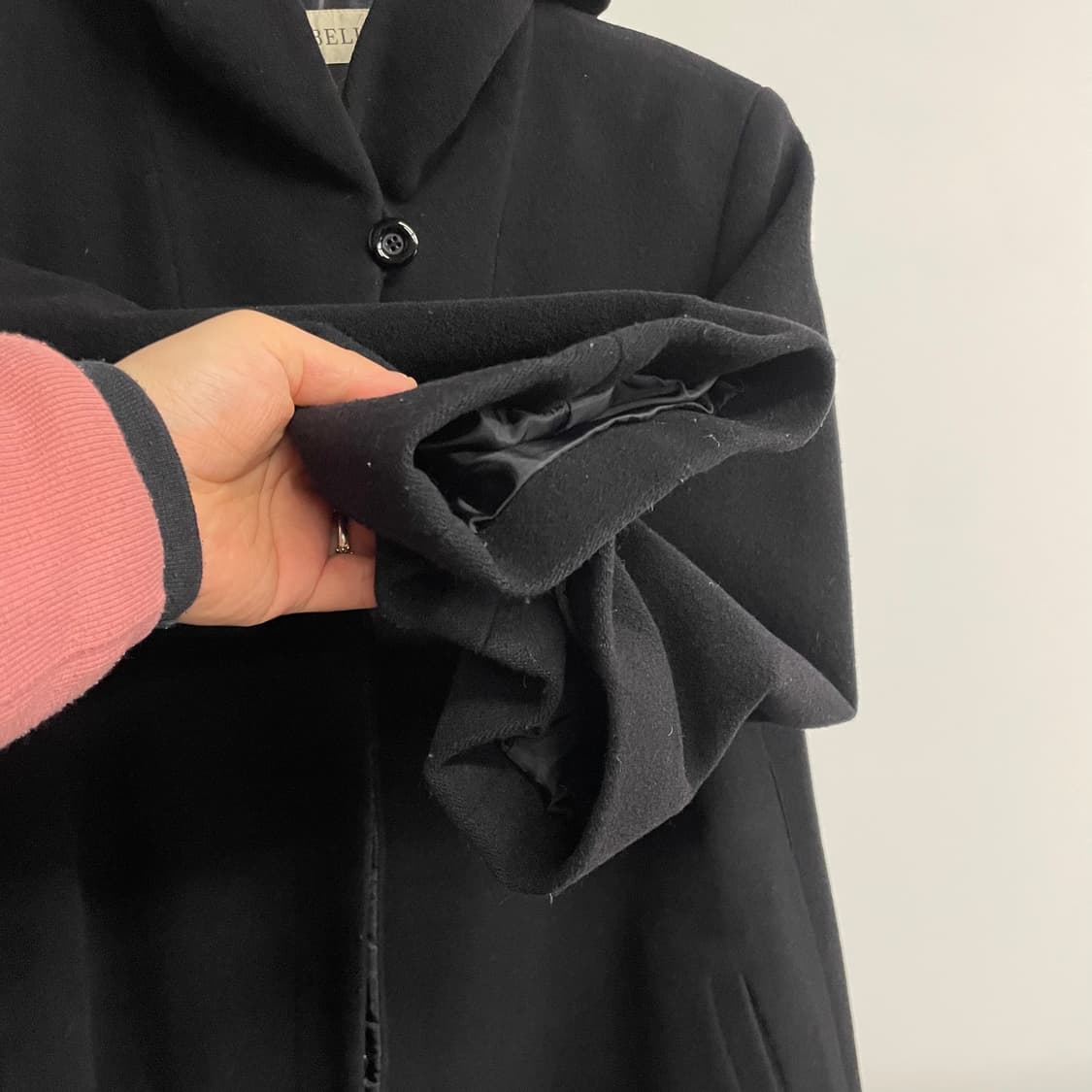 벨 후드 롱 코트 상품이미지7