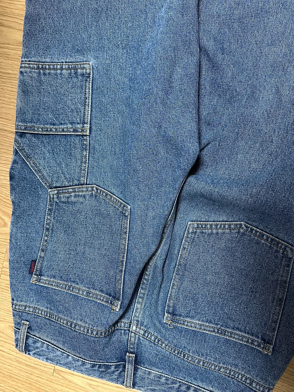 Bsrabbit 카펜터 루즈핏 데님 팬츠 딥블루 상품이미지2