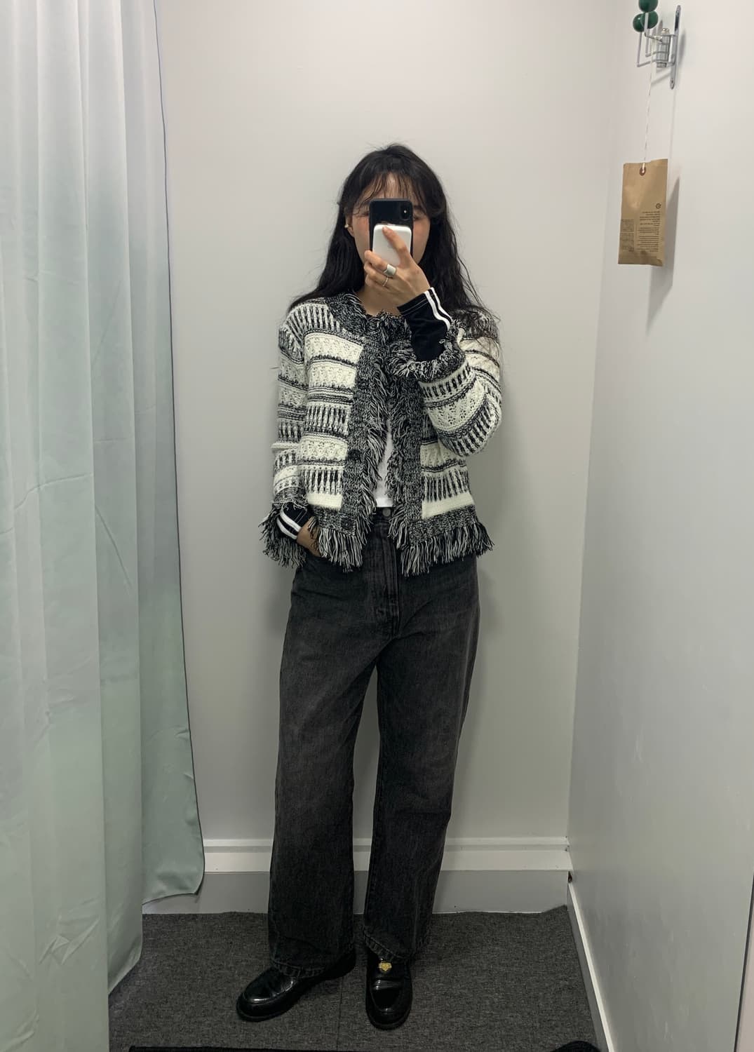 수술 프린지 트위드 가디건 상품이미지6