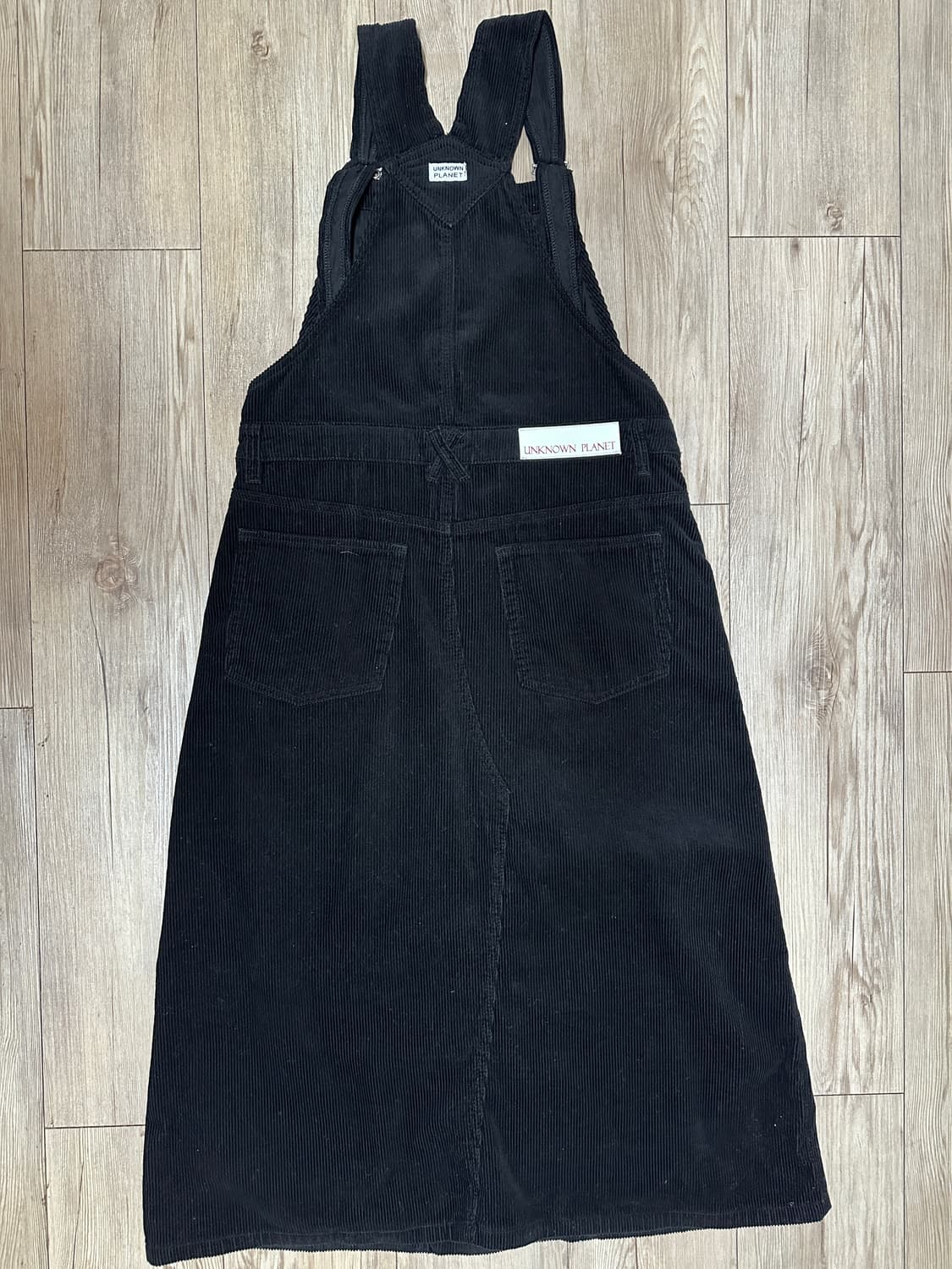 언노운 플라넷_오버롤 코듀로이 롱스커트 블랙(현재 사이트 품절 상품) 상품이미지2