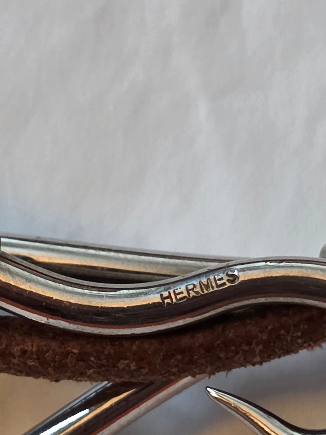 [43] 에르메스 Hermes 후크 점보 더블 팔찌(초커) 브라운/실버 상품이미지3