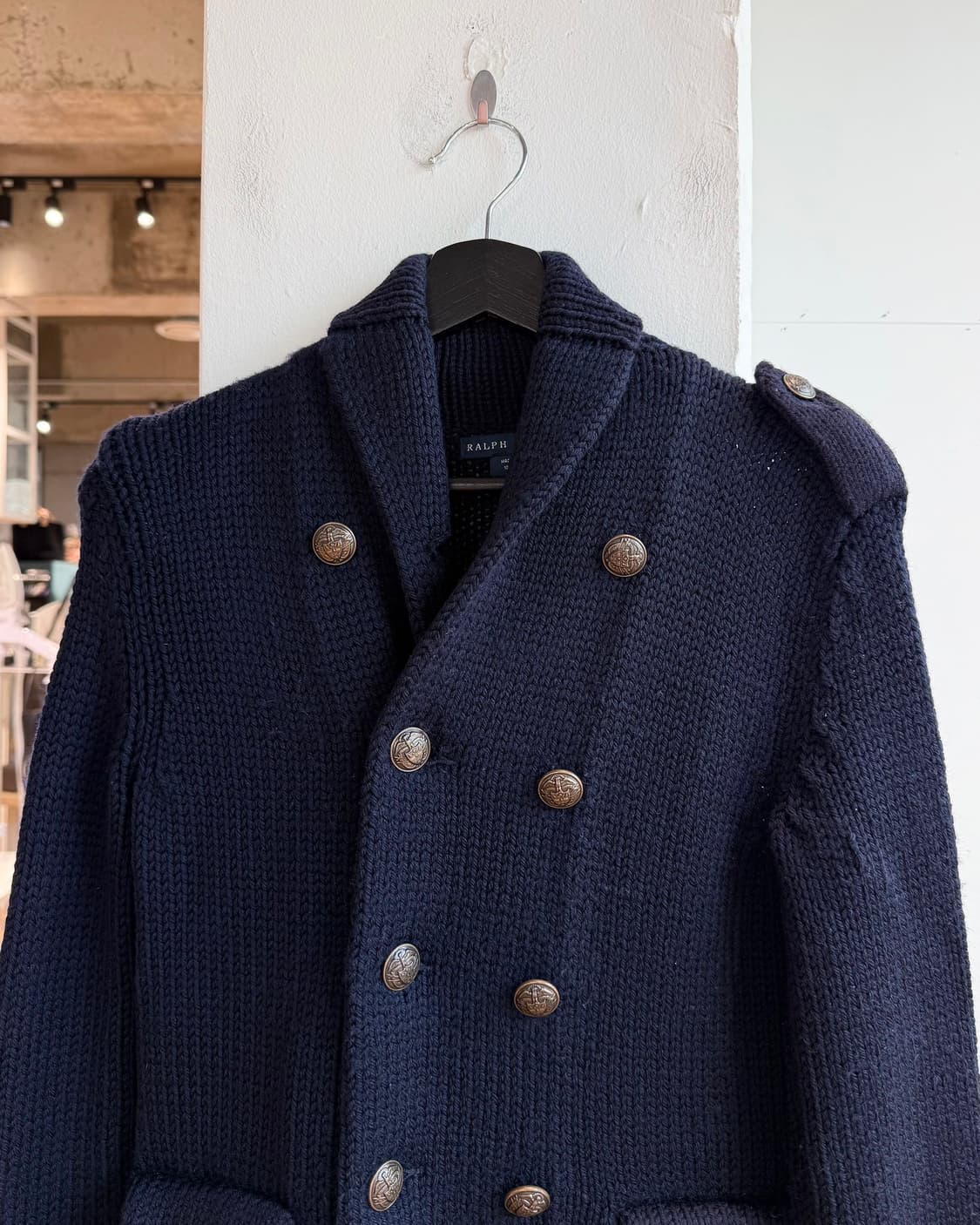 폴로 랄프로렌 네이비 숄카라 니트 자켓  상품이미지3