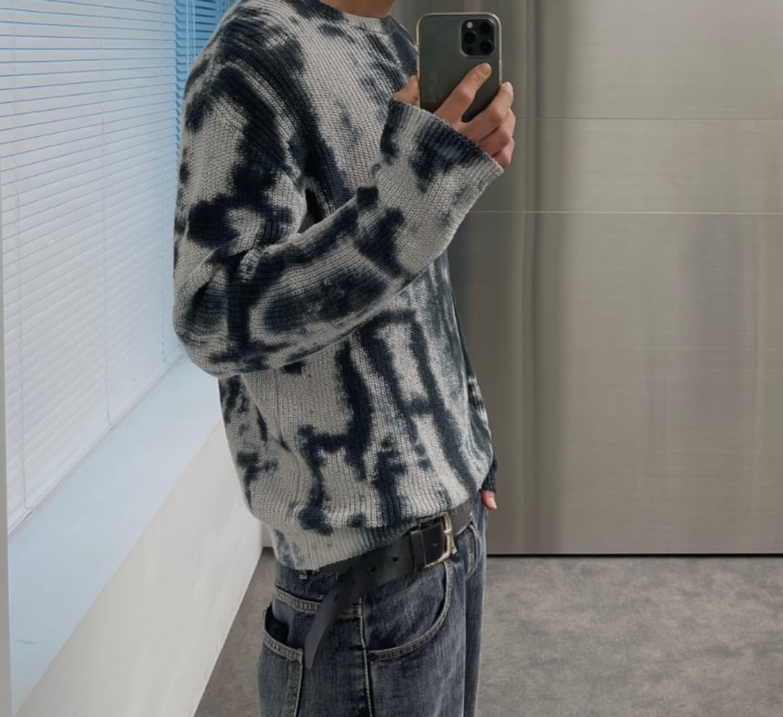 타이다이 워터컬러 니트 (블랙) 상품이미지2