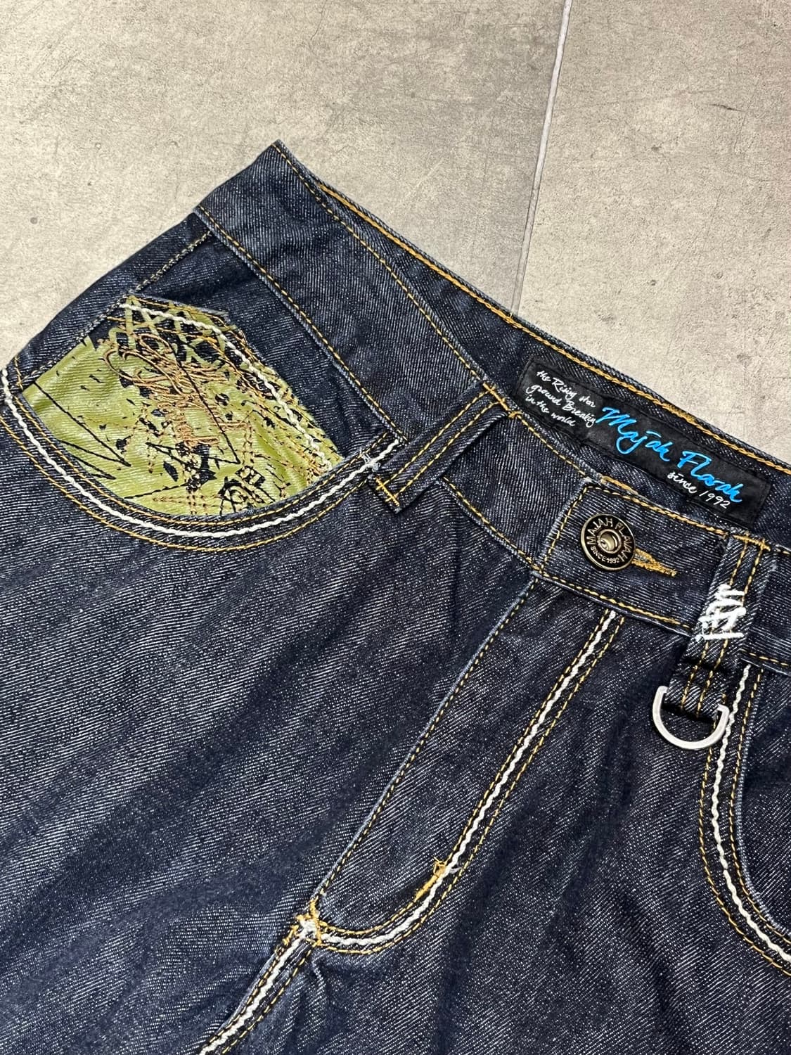 마자 플라바 카모 자수 올드스쿨 데님팬츠 상품이미지6