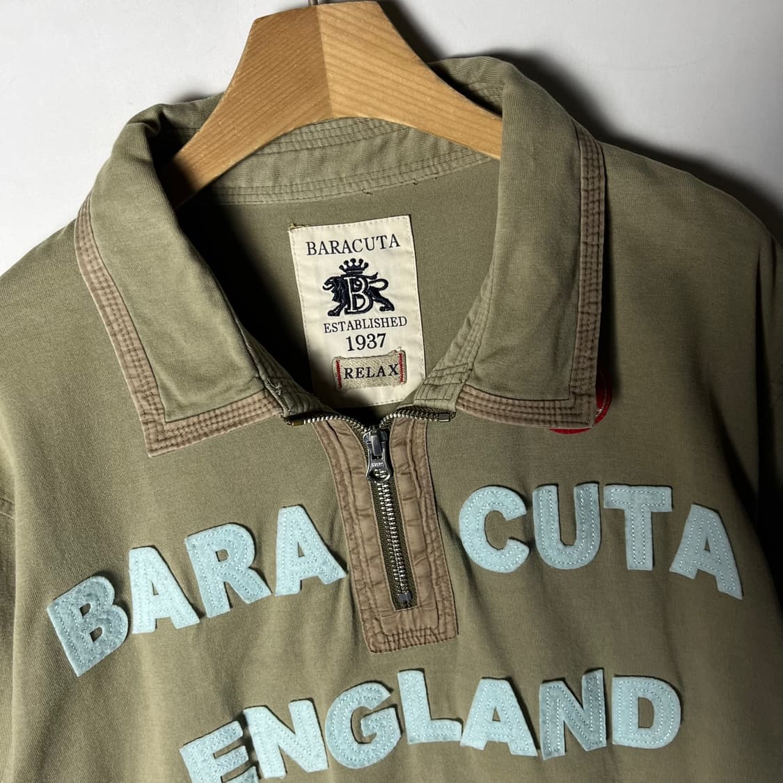 [Baracuta] 바라쿠타 하프집업 카라 반팔티셔츠 상품이미지3