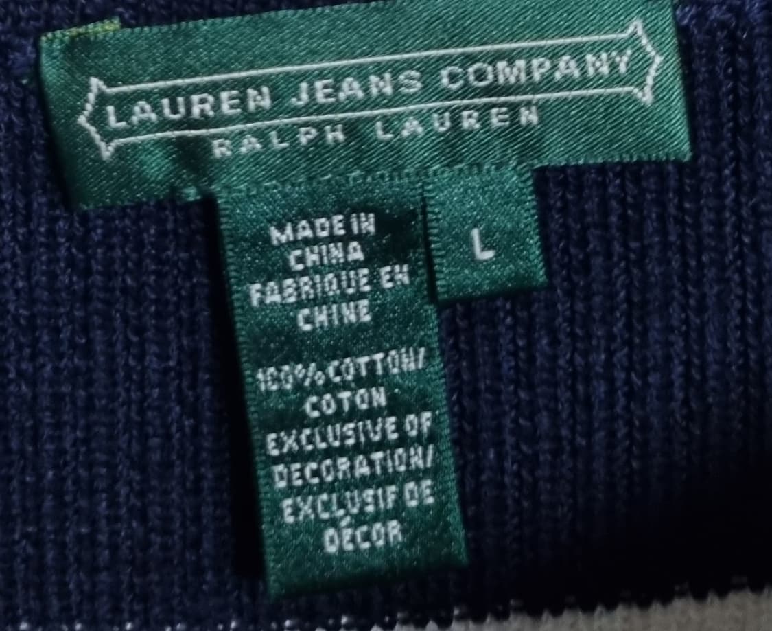 실측 S (55) 폴로 네이비+화이트 코튼 니트 상품이미지3