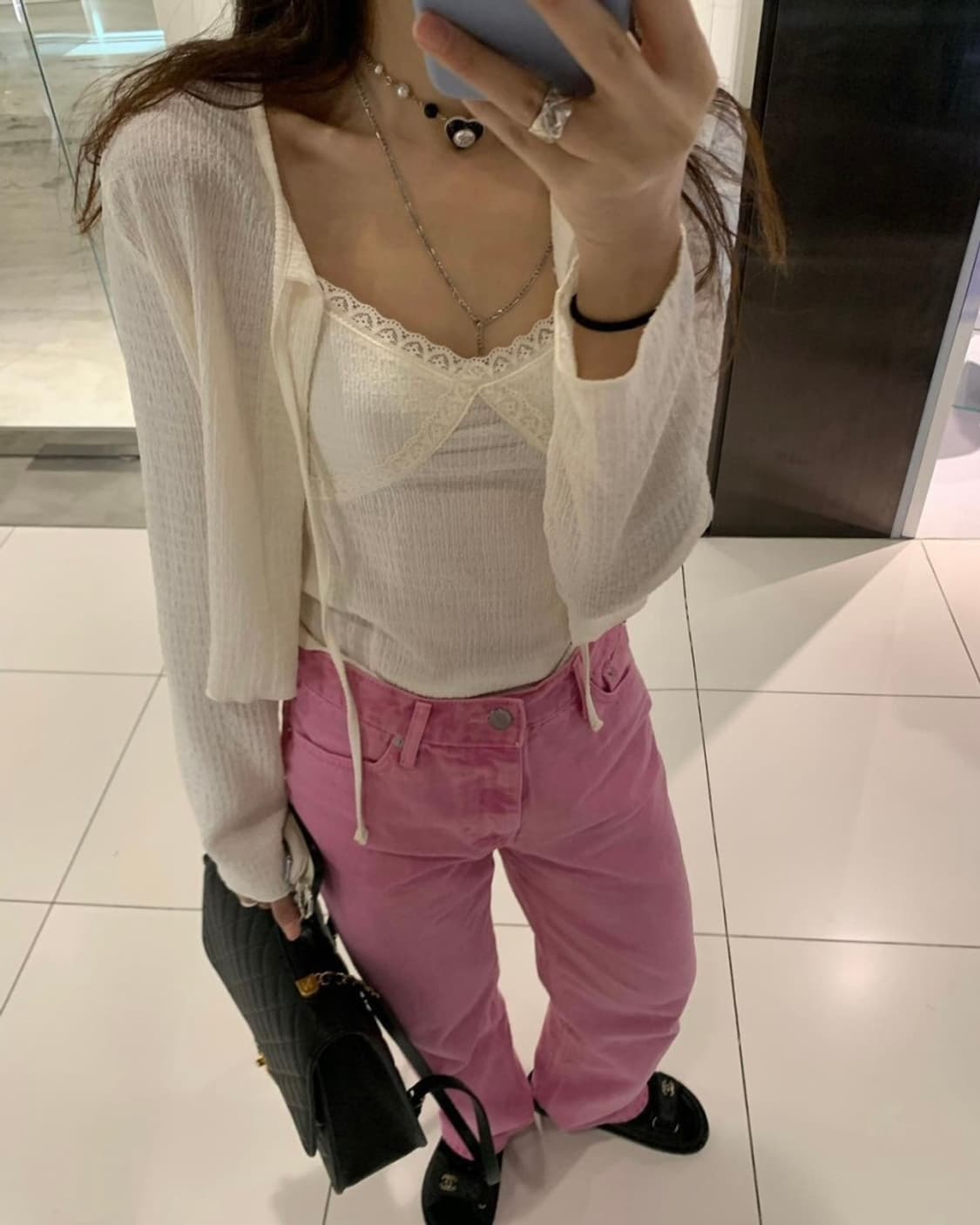포스터 릴레이스 나시 가디건 세트 아이보리 상품이미지3