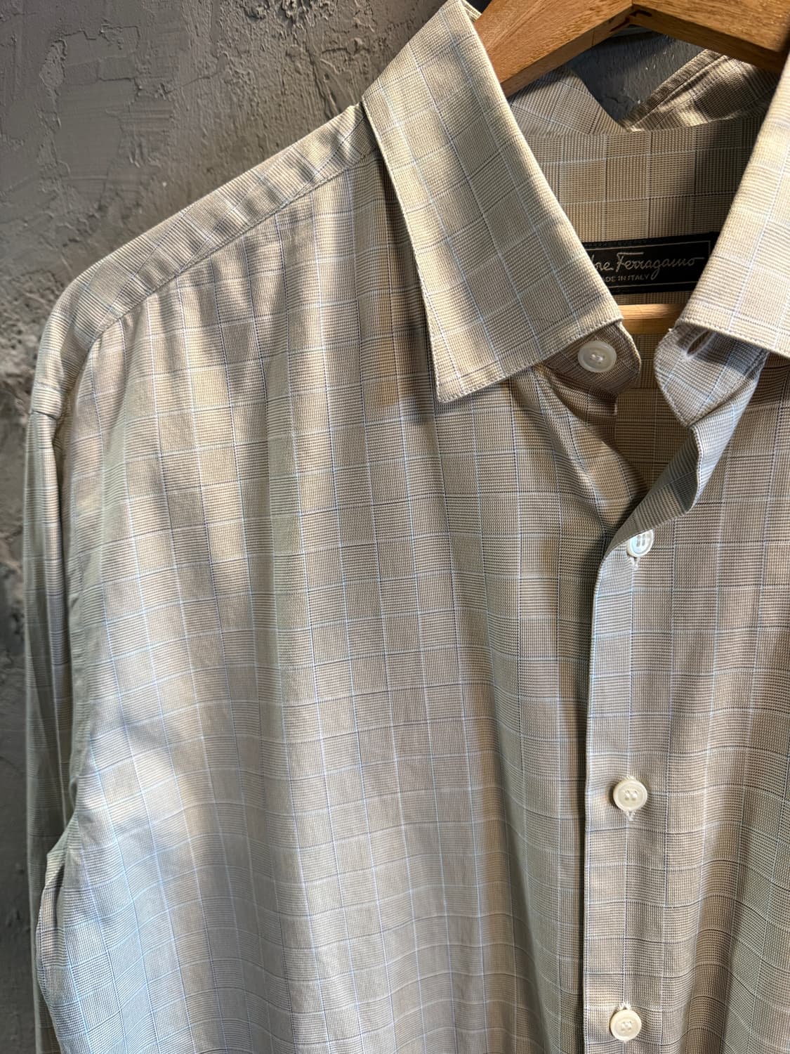 페라가모 체크 패턴 셔츠 베이지 98-180 (L) 상품이미지2