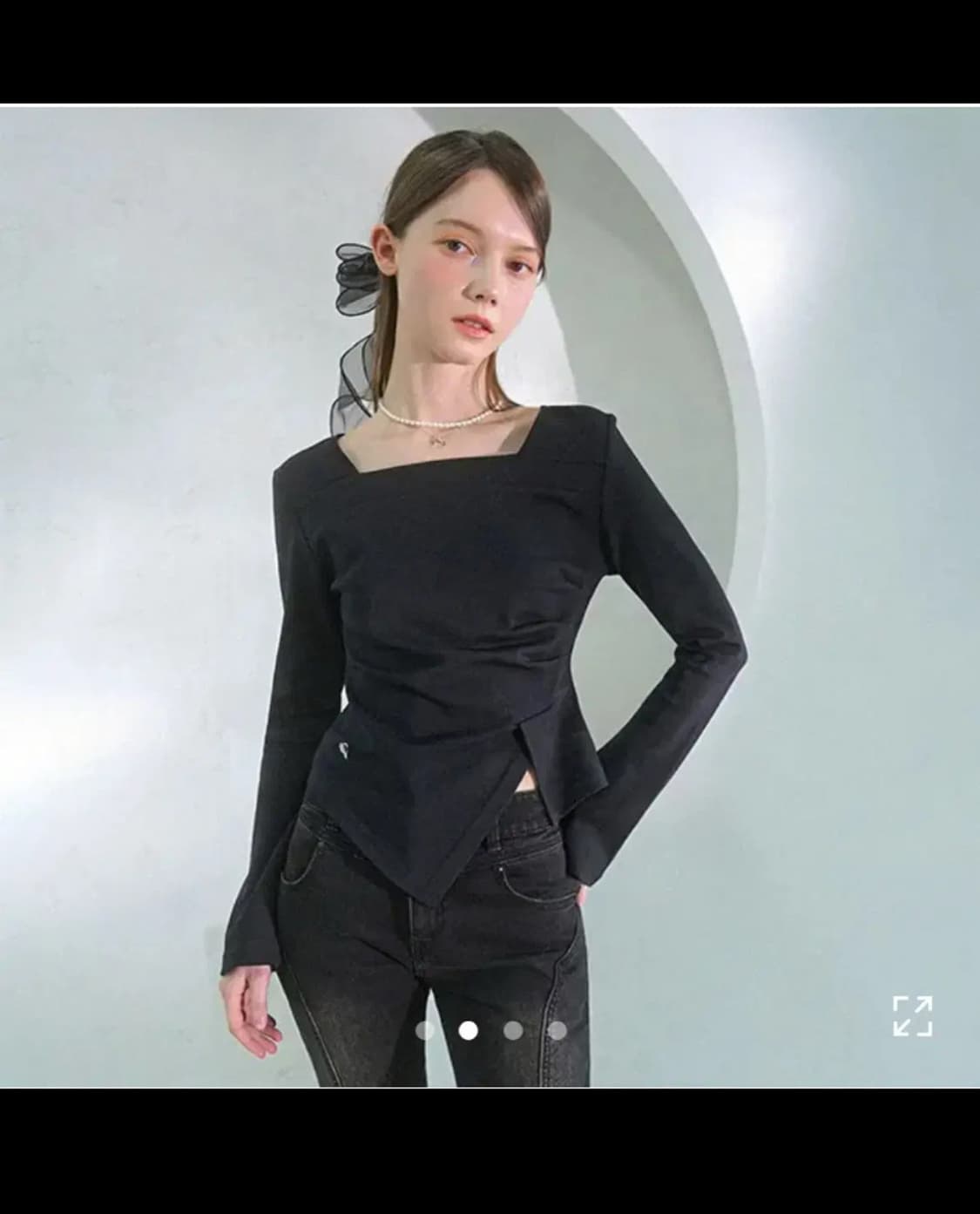 비바셔스 블라우스 블랙 M 상품이미지1