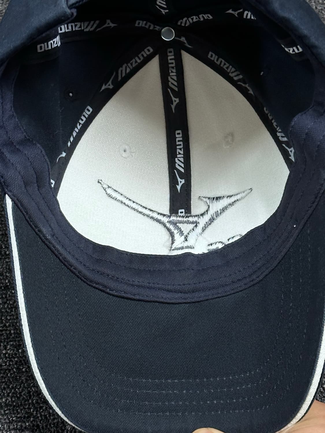 미즈노 야구 볼캡 네이비 화이트  상품이미지4