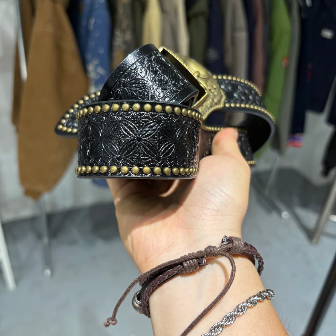 빈티지 블랙 벨트 상품이미지3