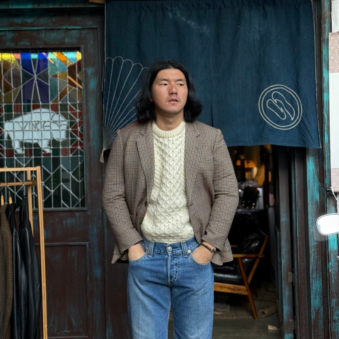 80‘s 코지마 맨즈 트위드 울 자켓 95-100 상품이미지7