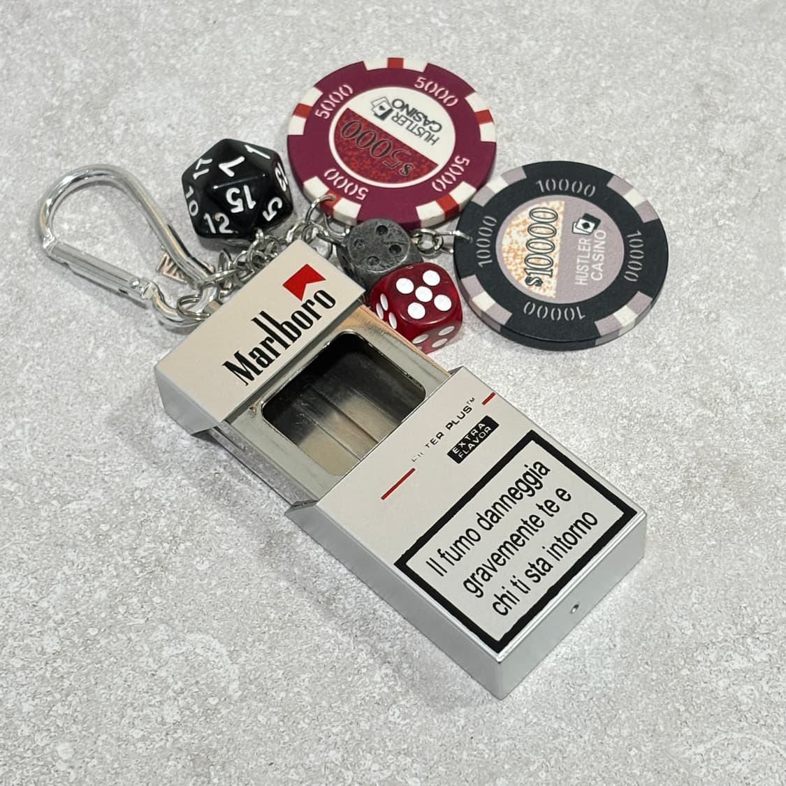 Oribell 말보루 재떨이 스틸 케이스 겜블 칩 키링 열쇠고리 상품이미지3