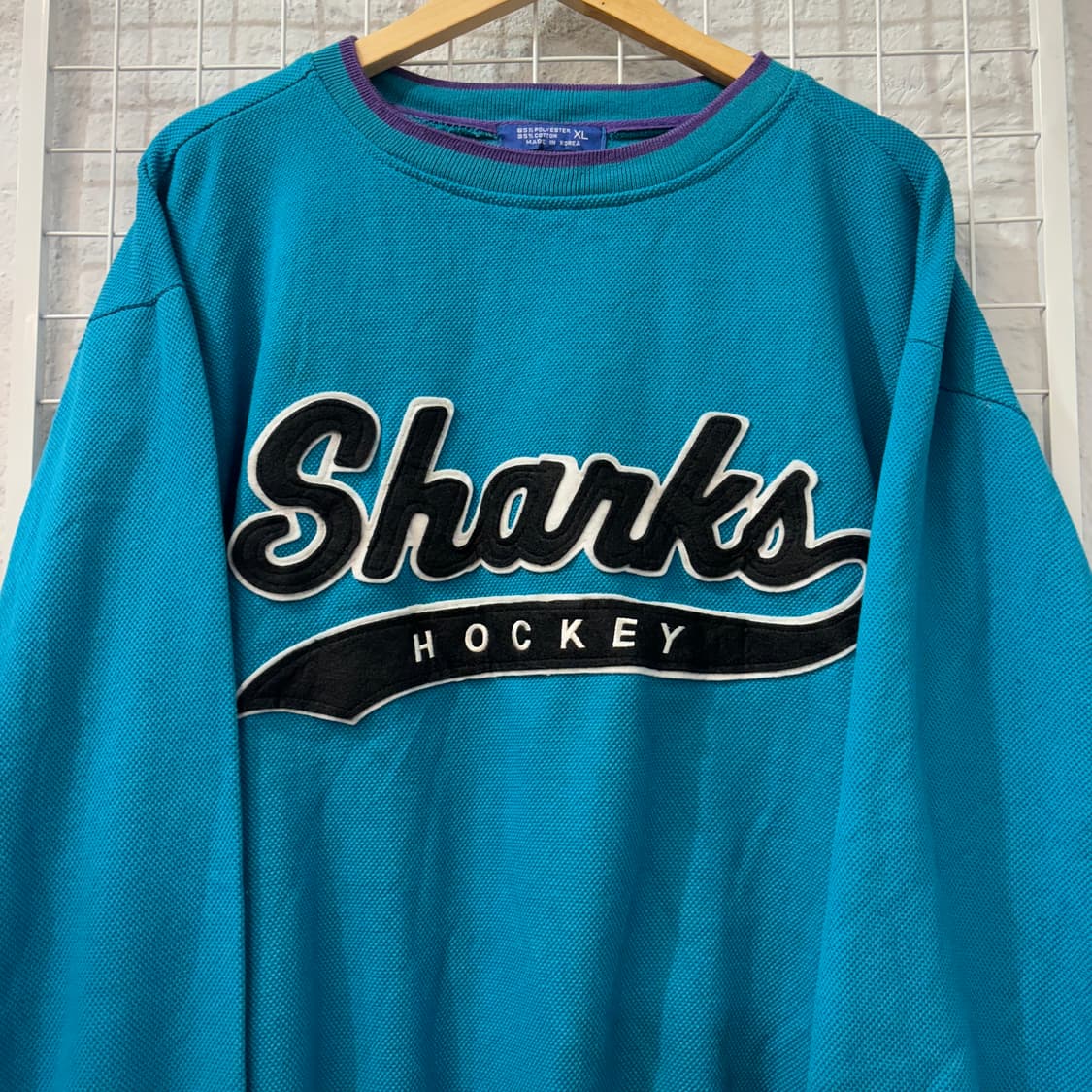 스타터 X NHL 90s 올드스쿨 산호세 샤크스 니트 XL 상품이미지3