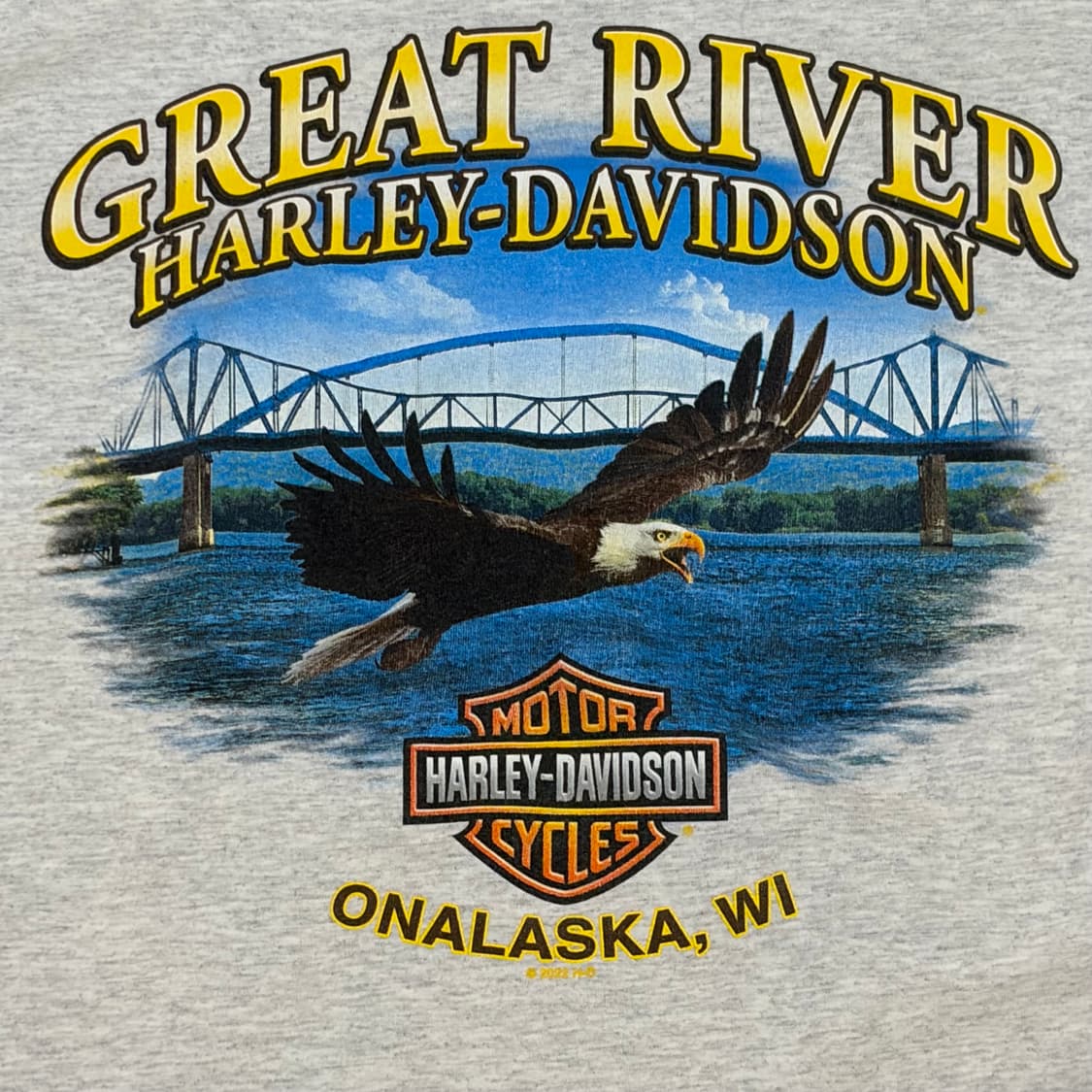 미국 빈티지 할리데이비슨 그레이트리버 반팔티 상품이미지8