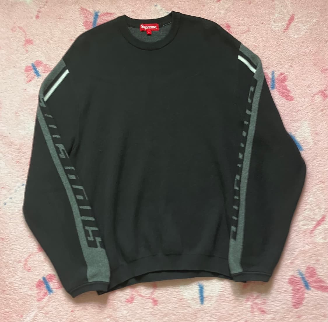 Sleeve stripe sweater black 상품이미지1