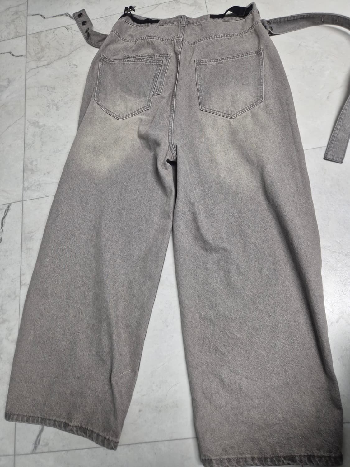 밈더워드로브 x 코인서울 벨티드 와이드 데님팬츠 2사이즈 상품이미지6