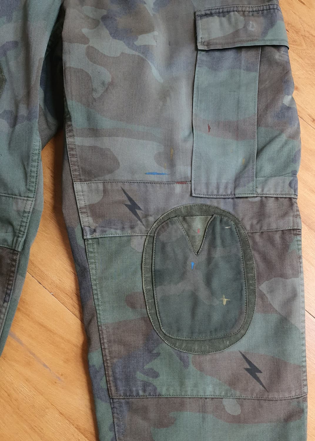 미군 우드랜드카모 bdu팬츠 빈티지 커스텀[하드워싱/썬페이딩/풀스텐실] 상품이미지6