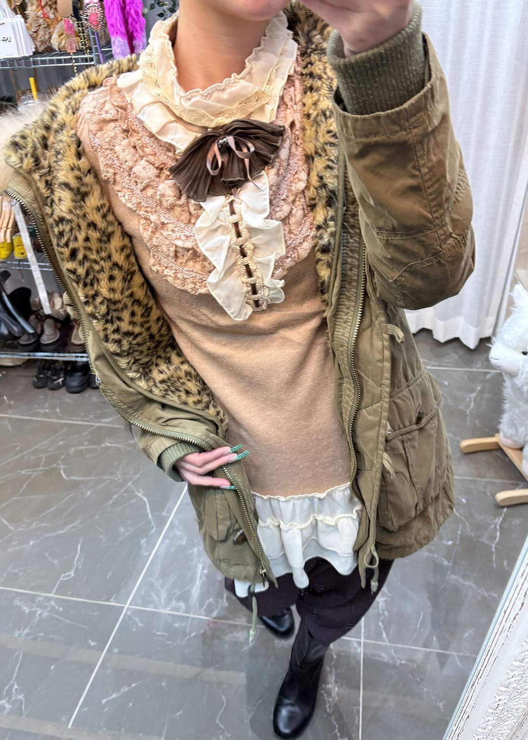 레오파드 내피분리 야상 상품이미지5