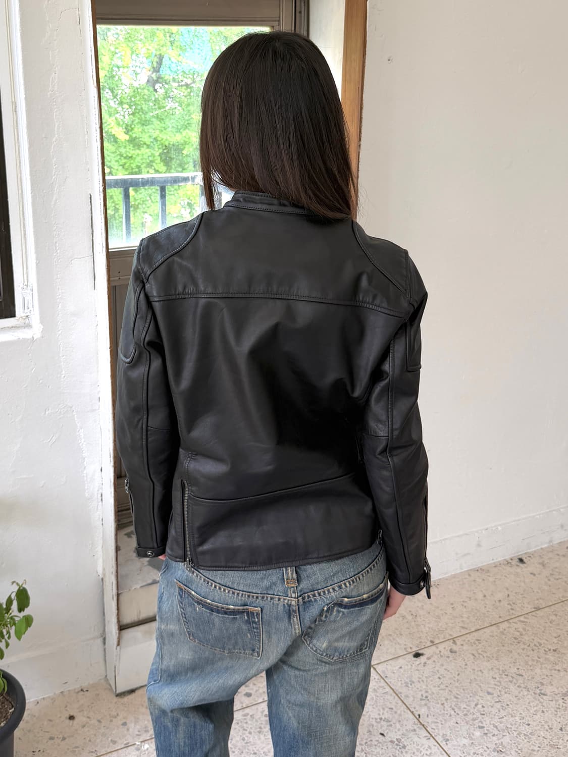 클래식 싱글 라이더 레더 자켓 상품이미지5