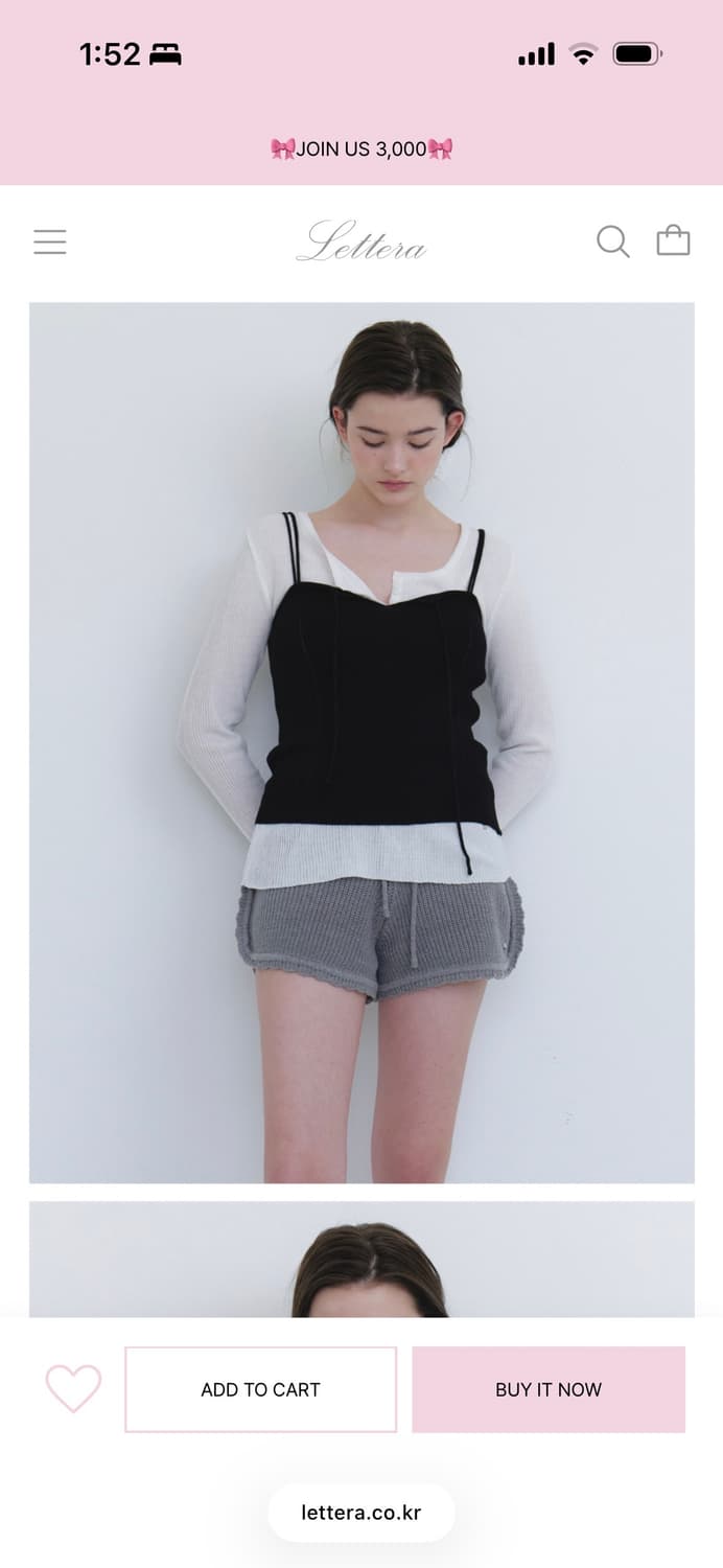 Lettera 레테라 스캘럽 니트 숏팬츠 차콜 상품이미지1