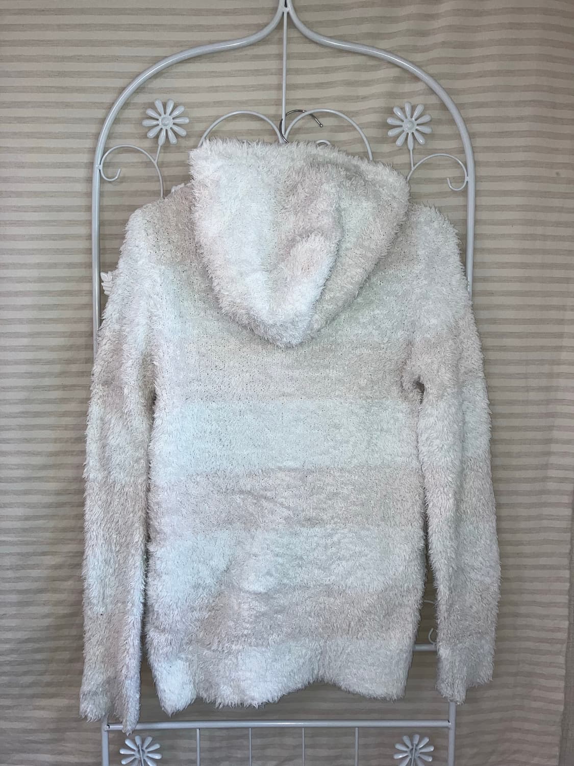 jpn vintage 화이트 후드 플리스 y2k 스트릿 갸루 펑키 상품이미지2