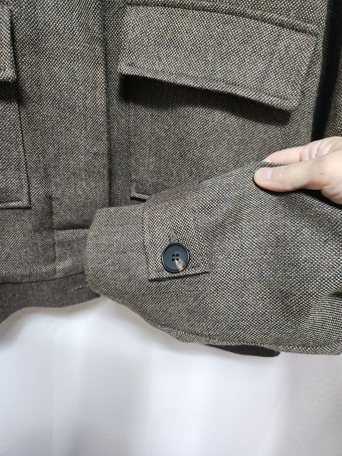 미착용급 Hier 헤링본 울(100%)크롭 자켓 상품이미지4