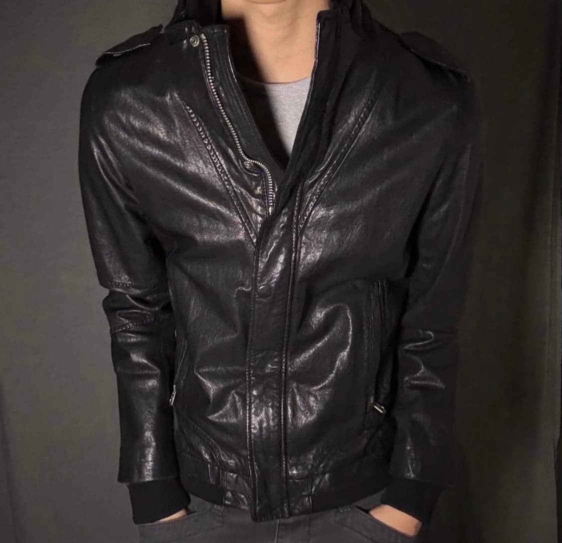 하이넥 레더자켓 상품이미지1