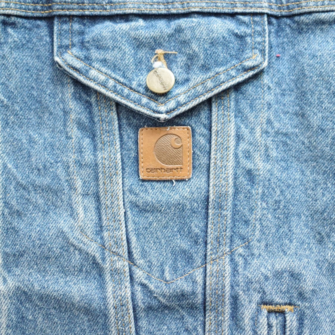 90s 칼하트 MADE in USA 데님 트러커 자켓 XL 상품이미지3