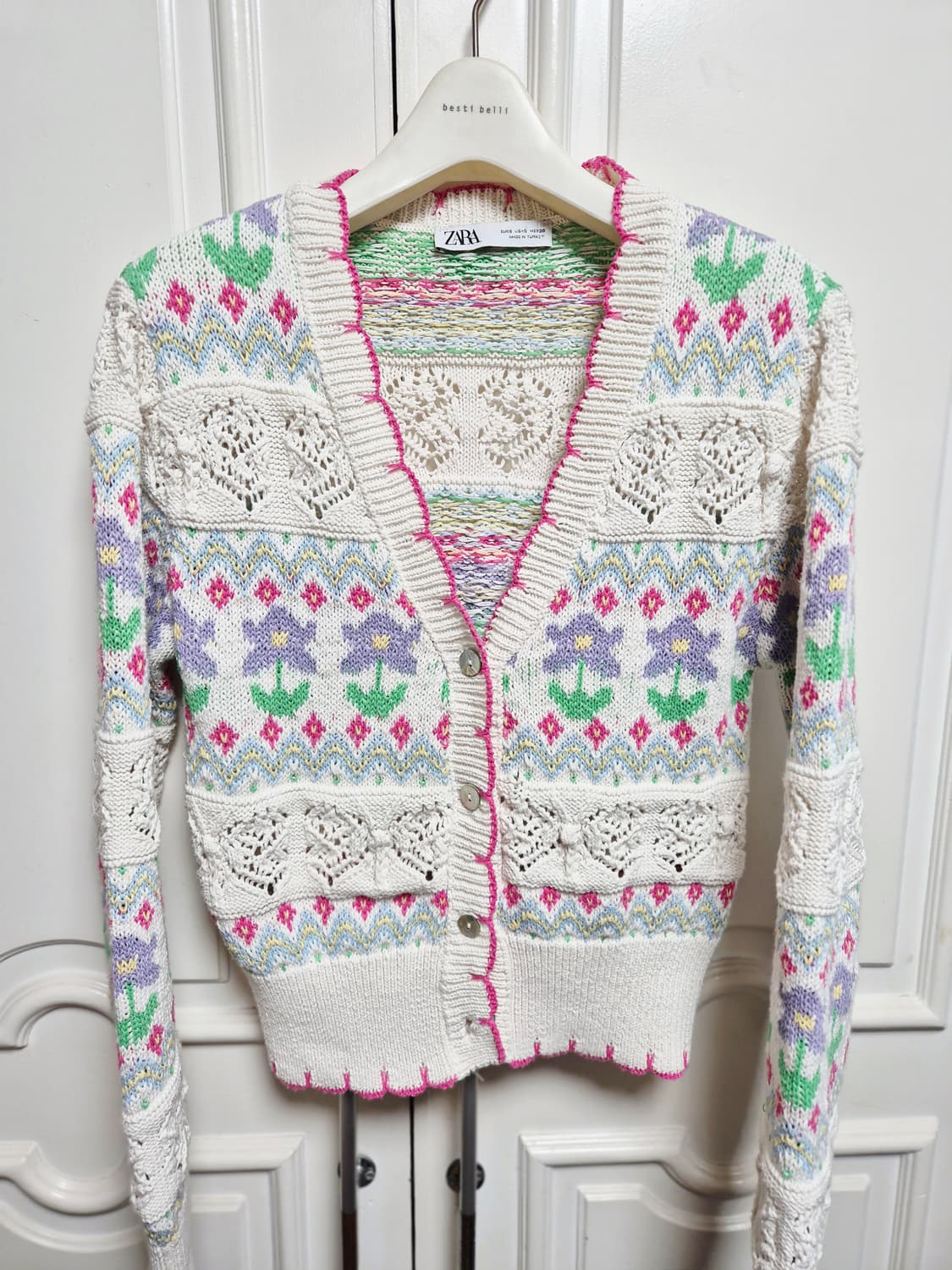 ZARA 플라워 패턴 니트 가디건 상품이미지2