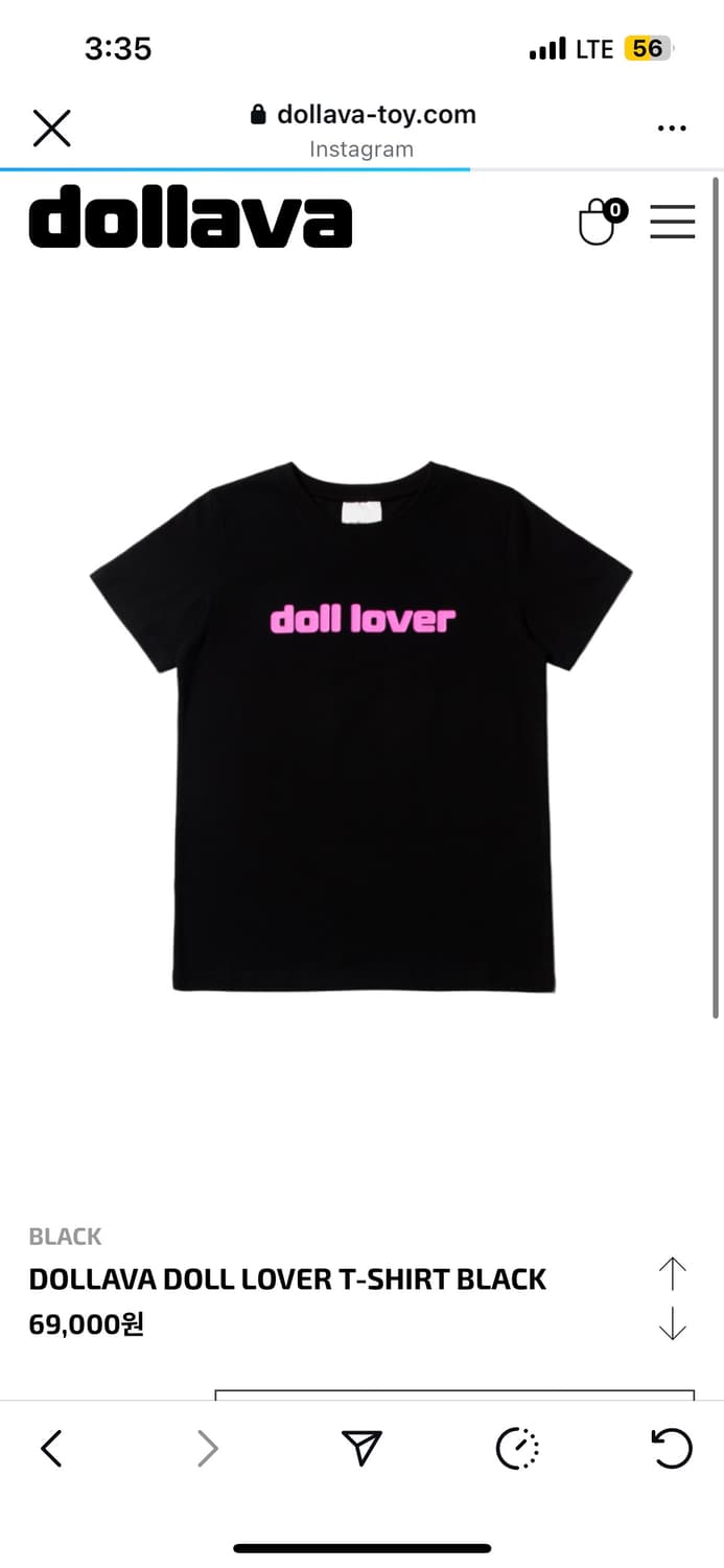 dollava doll lover t-shirt M 상품이미지2