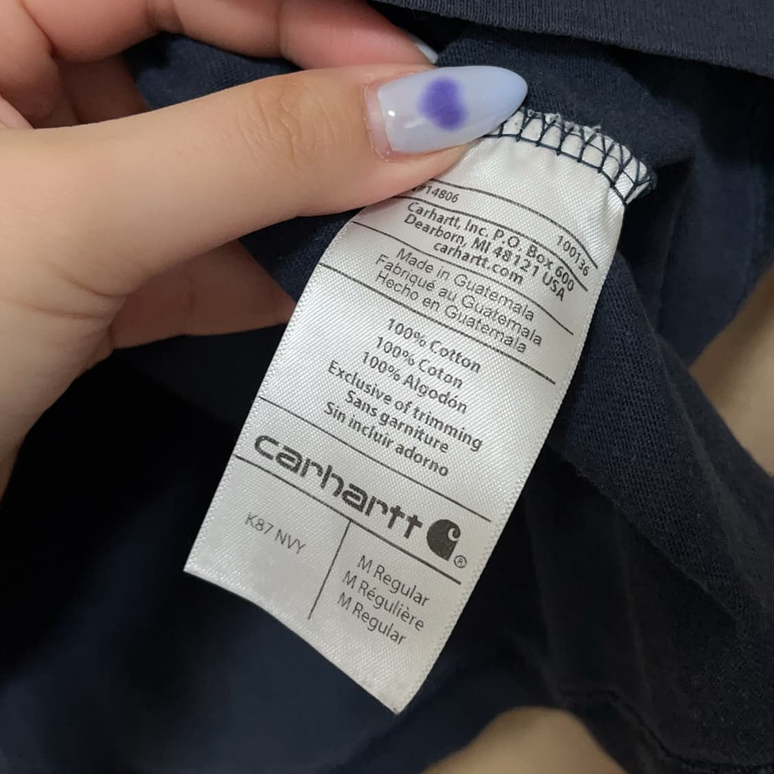 [정품] 칼하트 네이비 포켓 반팔티 [ 오리지널M ] 상품이미지7