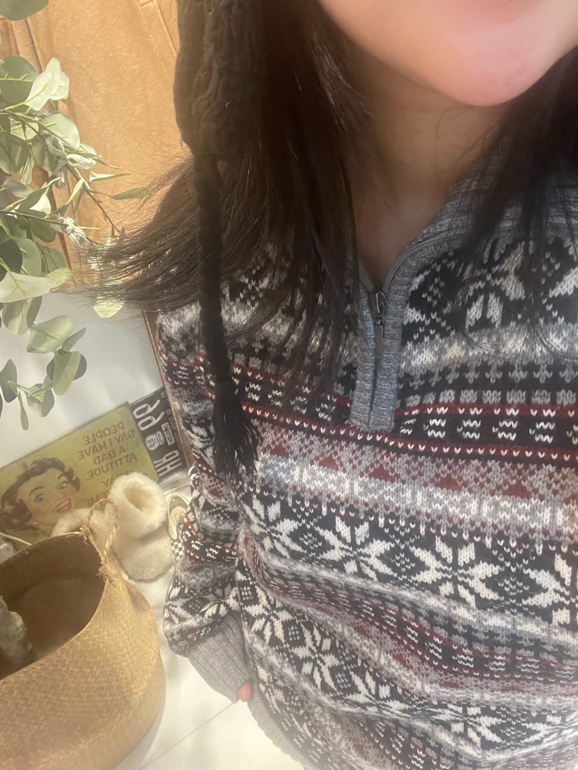 일본빈티지 노르딕 하프집업 상품이미지2