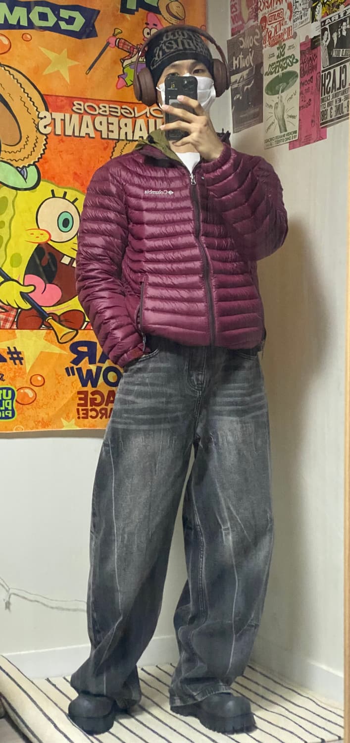 컬럼비아 옴니쉴드 패딩 버건디 L 상품이미지2