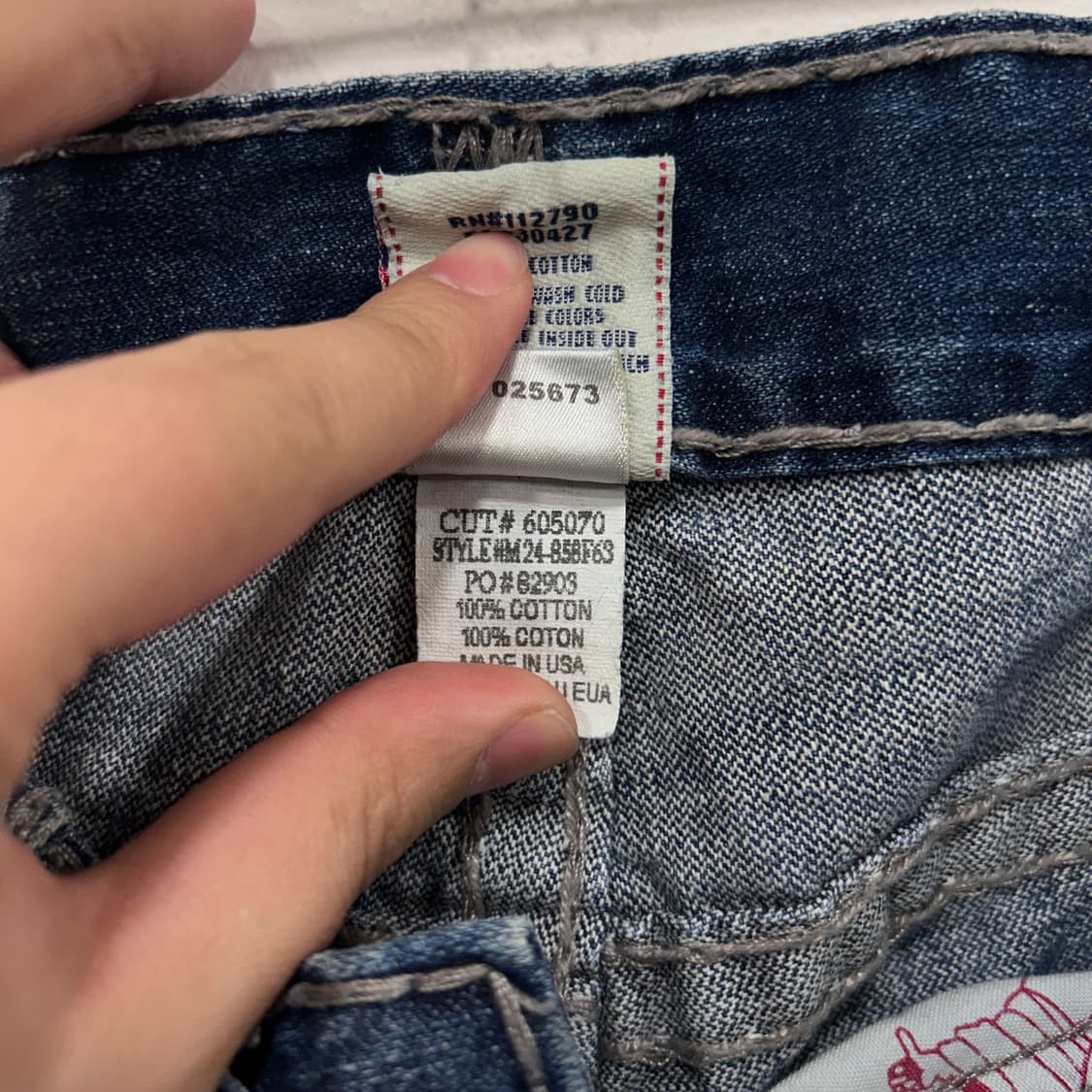 트루릴리전 클래식 부츠컷 스티치 중청 데님팬츠 상품이미지4