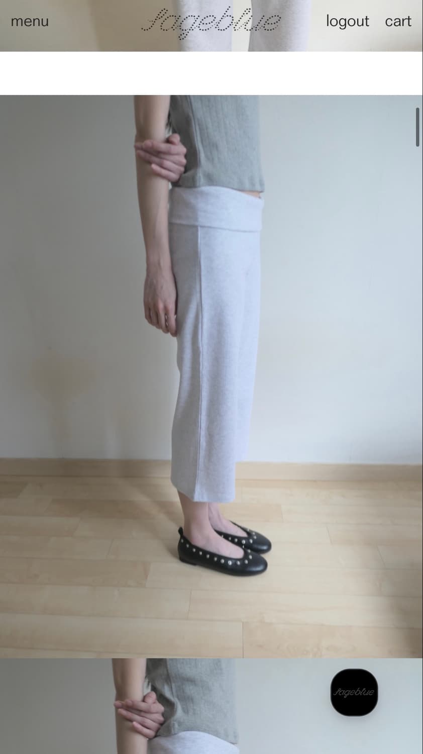 세이지블루 relax capri pants 카프리 팬츠 상품이미지2