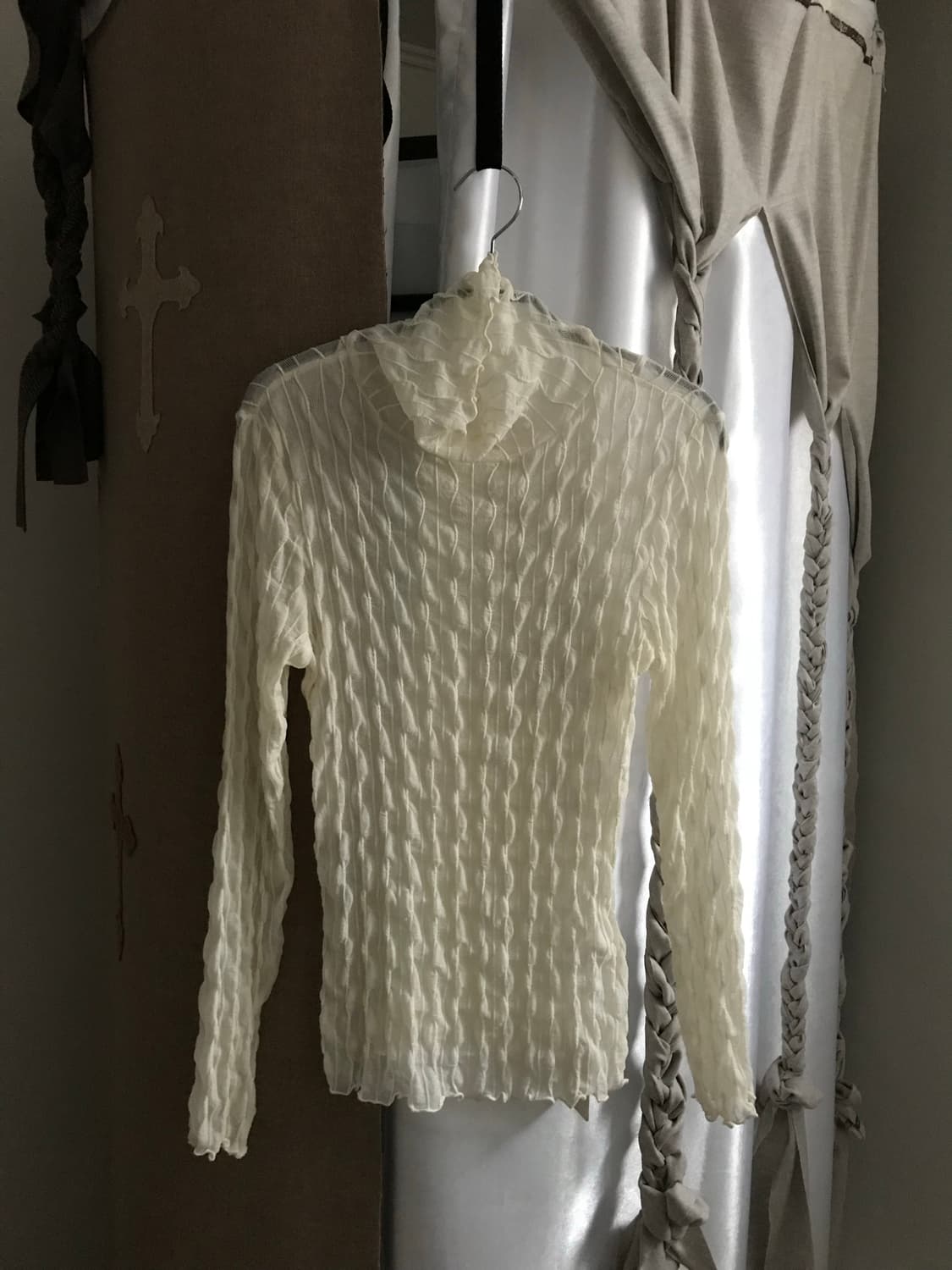 vintage see-through ivory top 상품이미지5