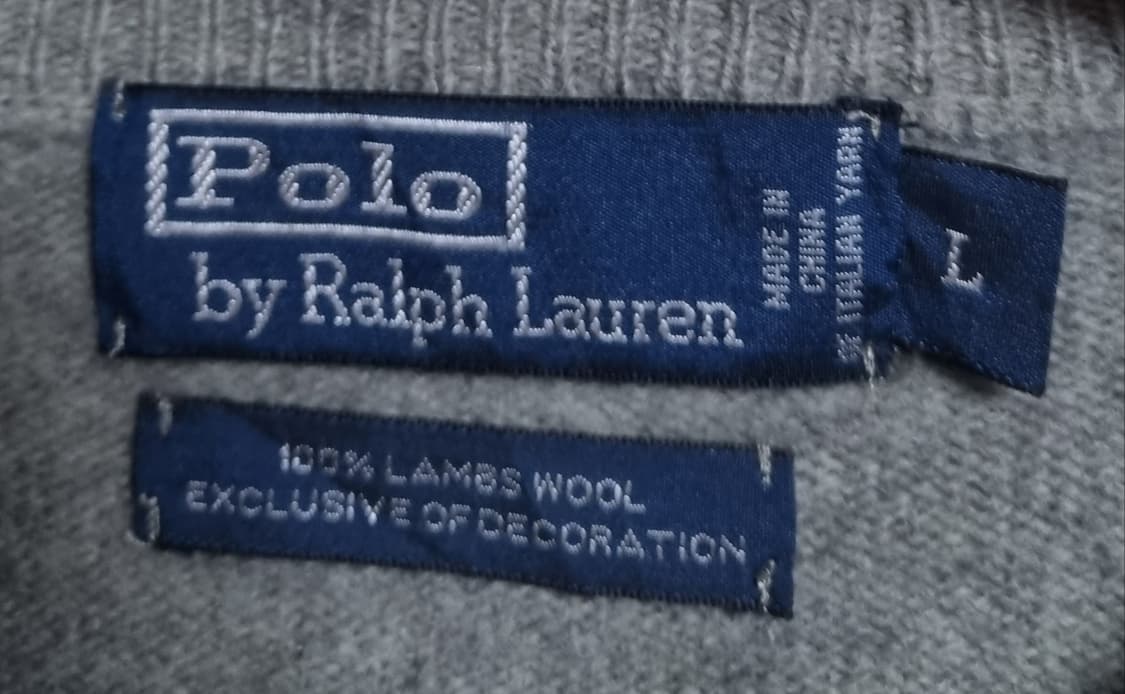 L ) 폴로 그레이 램스울100% 니트 상품이미지3