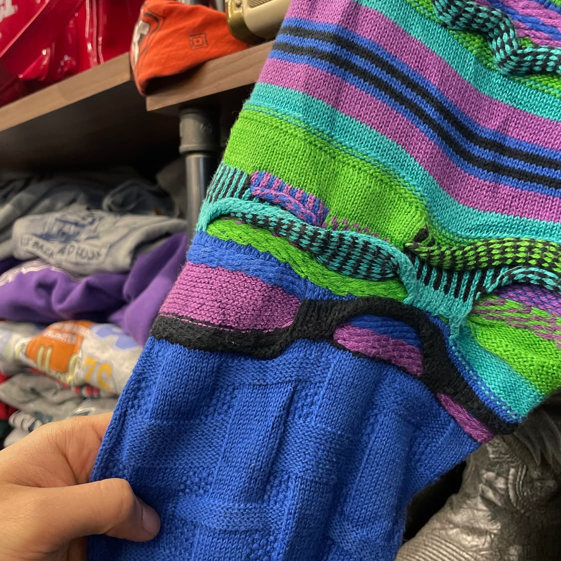 90s 크리스찬 모드 3D 케이블 쿠지 스타일 패턴 니트 스웨터 N35 상품이미지5