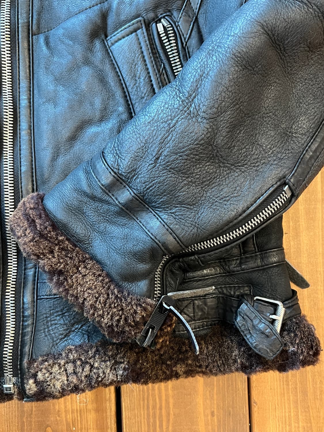 블랙 양가죽 양털 무스탕 상품이미지10