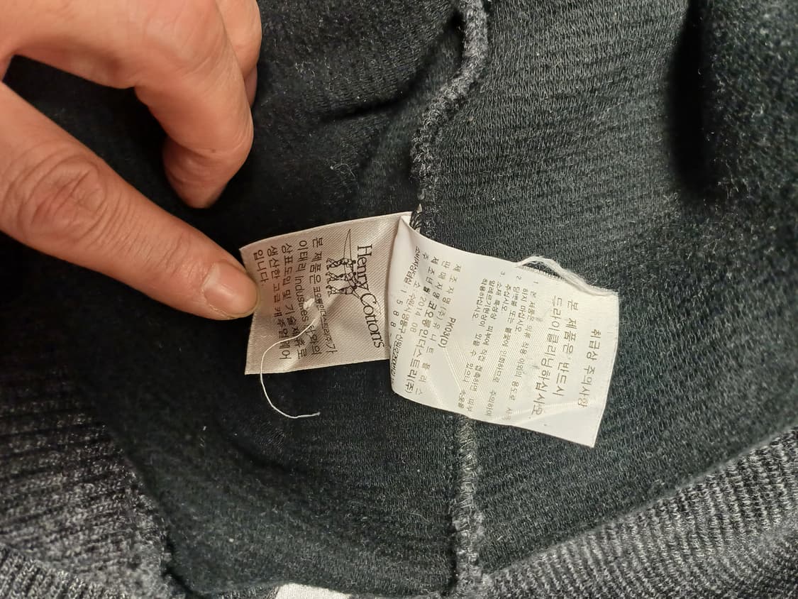 헨리코튼 남성 하프버튼 하이넥 니트 L(100) - 차콜 상품이미지7