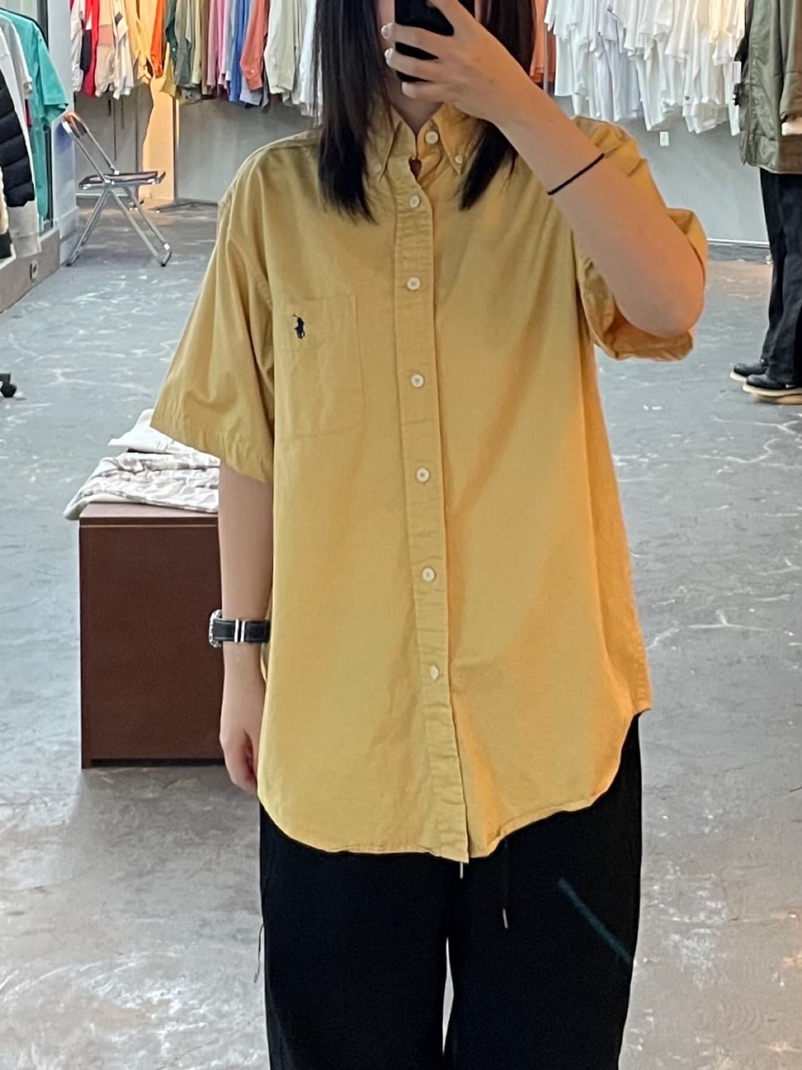 폴로 랄프로렌 옐로우 반팔 셔츠 H1491 상품이미지1