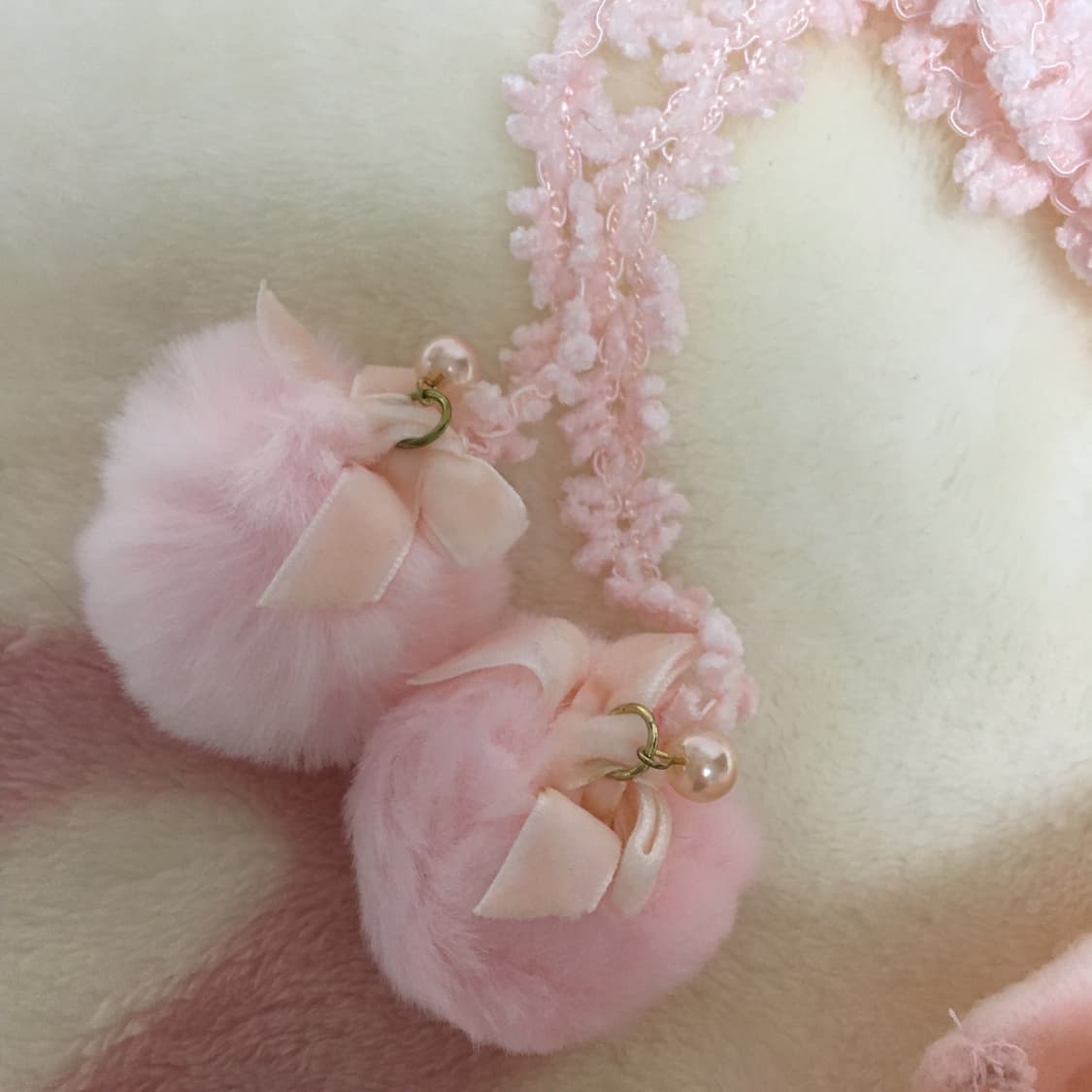 리즈리사 폼폼 진주 리본 캐미솔 슬리브리스 히메갸루 라떼갸루 핀터깔 상품이미지3