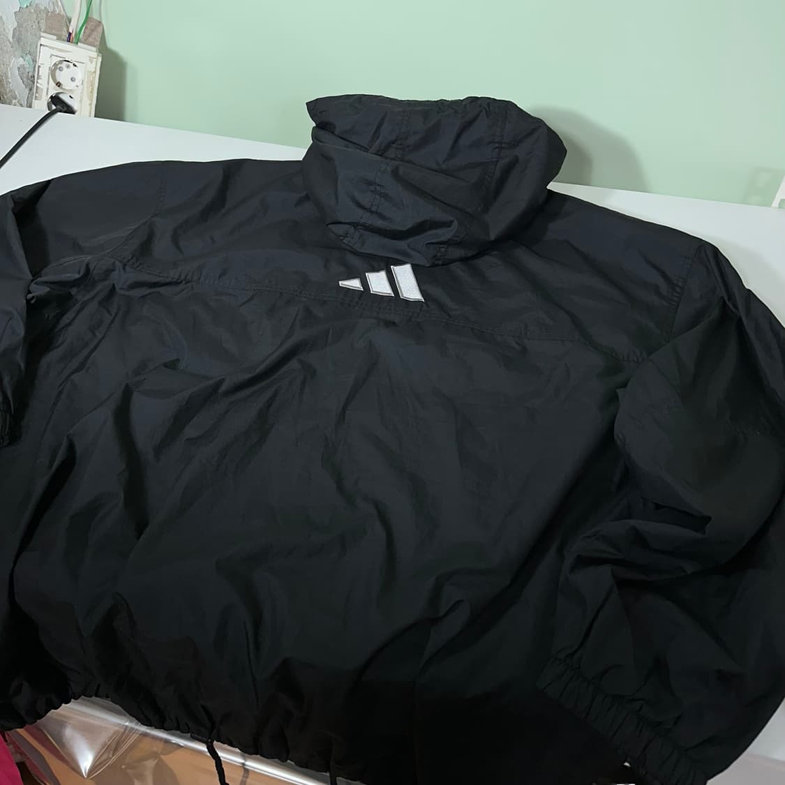 XL 아디다스 오버핏 실버스티치 블랙 후디 바막자켓 상품이미지9
