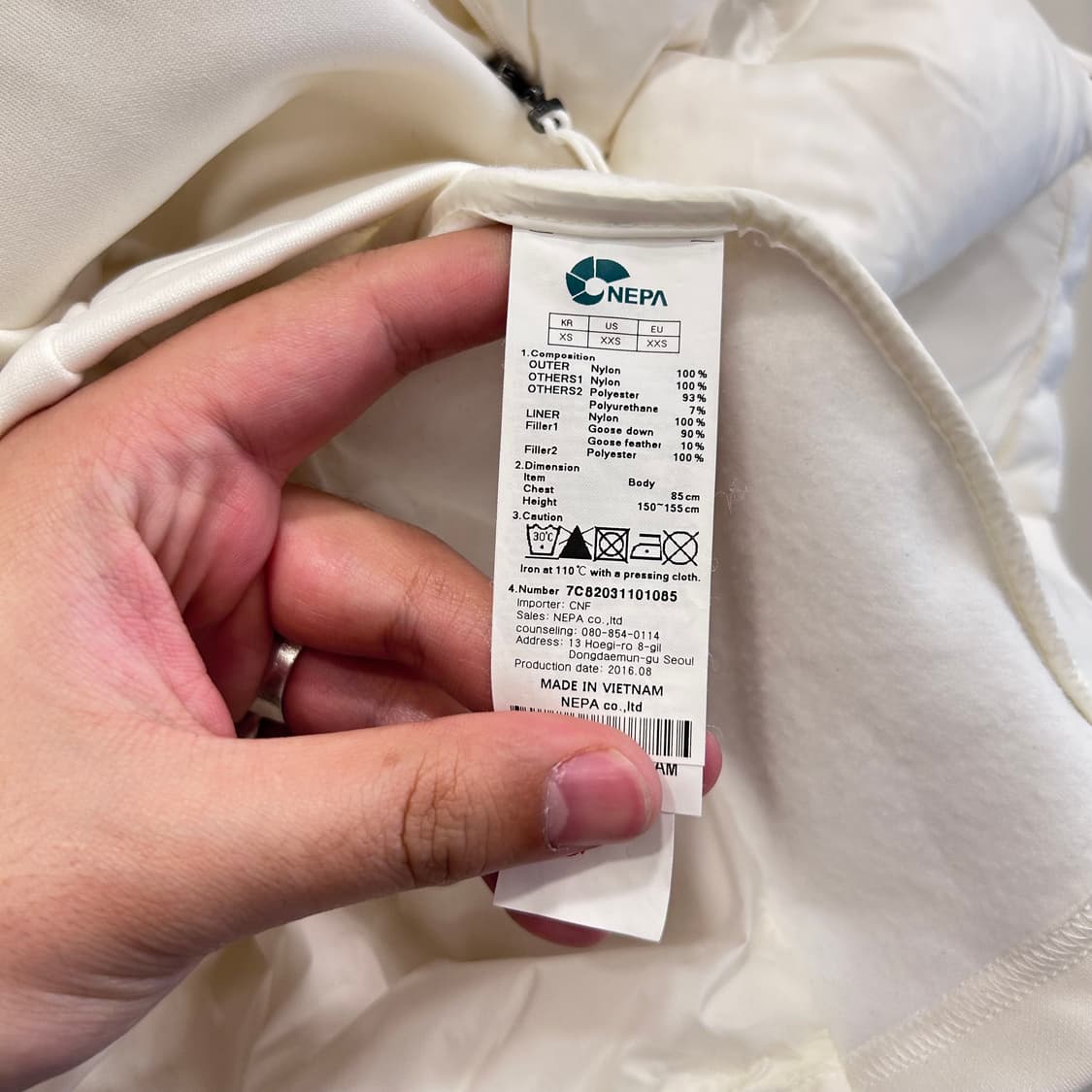 네파 구스다운 노리밋 퀼팅 후드 경량패딩 상품이미지4