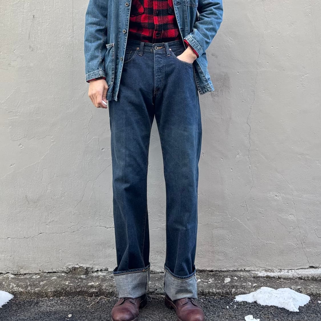 일본 리 1101 유니온메이드 셀비지 데님 팬츠 상품이미지2