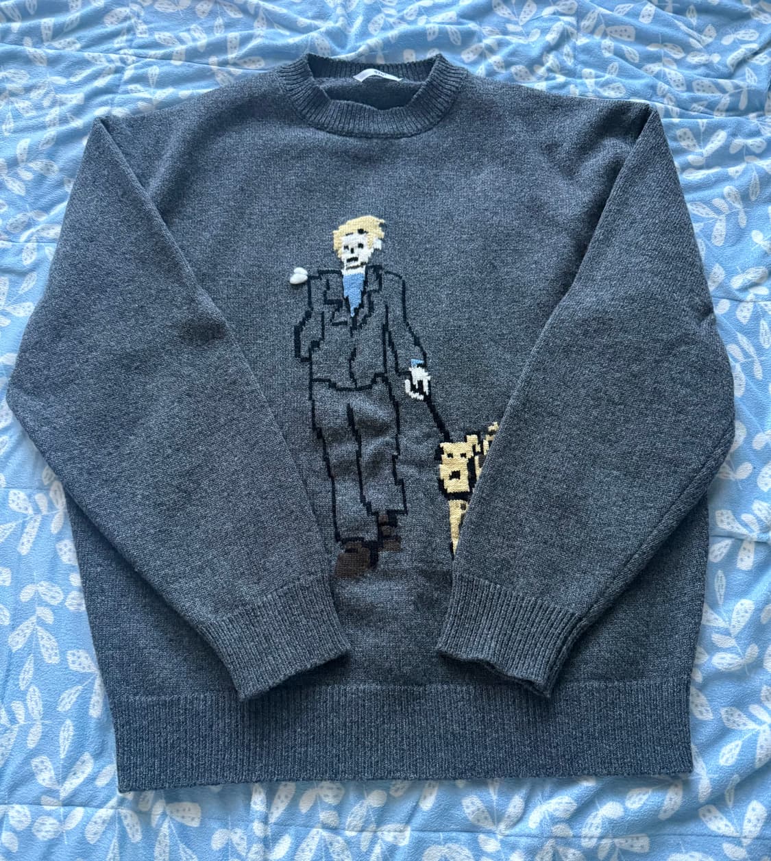 stu 에스티유 프린팅 그레이 니트 팝니다 상품이미지1