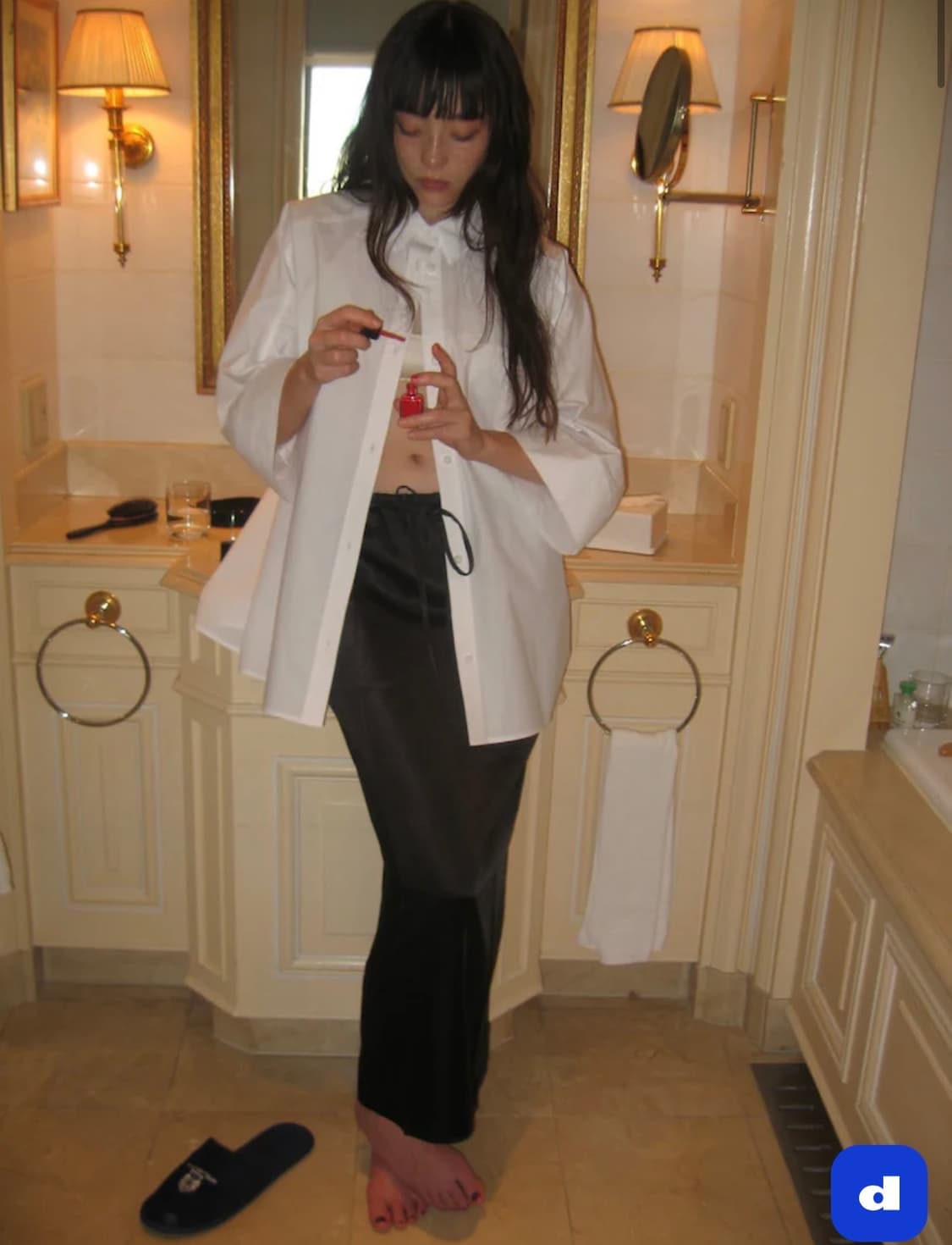 (새상품)디애퍼처 Friday Satin Skirt - Black(M) 상품이미지2